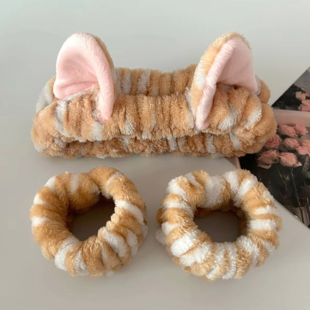 Winter Headband Fleece - 3 unids/set estampado de leopardo lindo