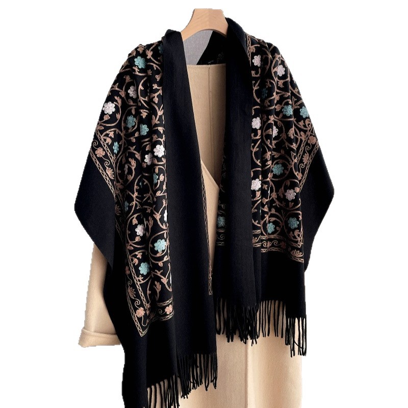 Cashmere Pashmina Wrap - 2025 nuevo bordado Bufanda de Cachemira