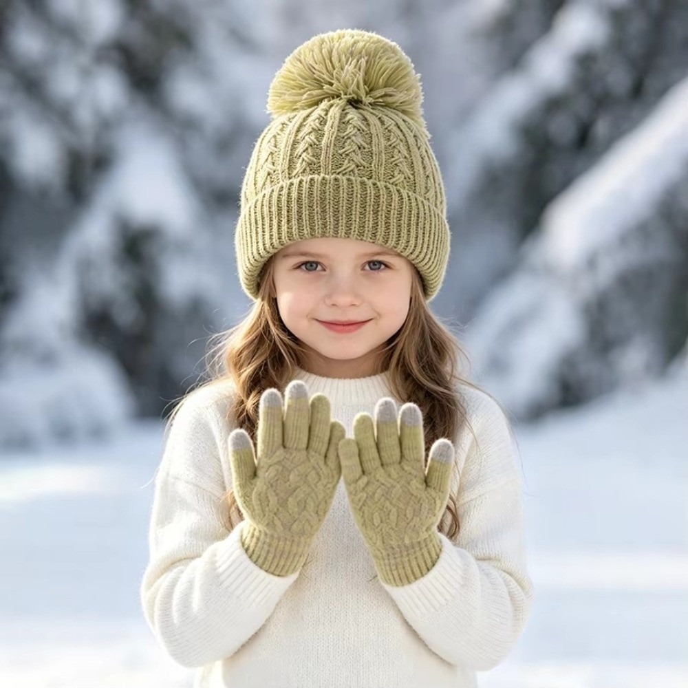 Touch Screen Gloves - Conjunto de 2 Piezas de Gorro