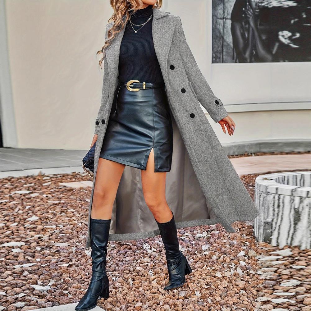 Wool Coat Peacoat - Abrigo de otoño para mujer, abrigo