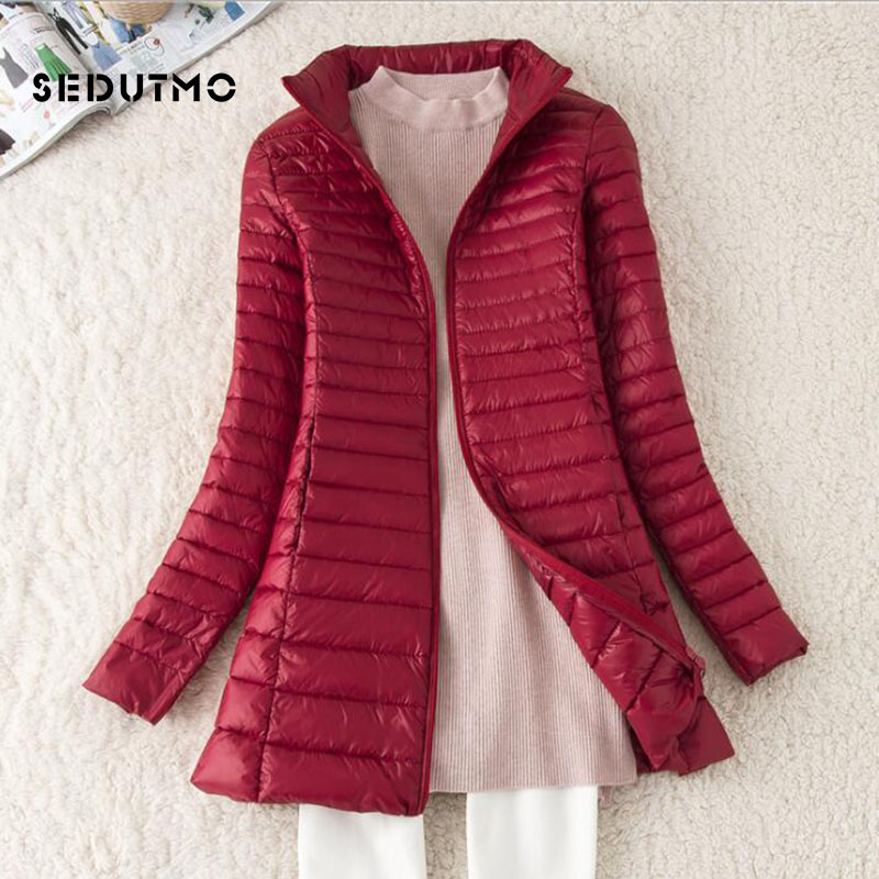 SEDUTMO-chaquetas largas de pl - Down Jacket Packable reseña y precio