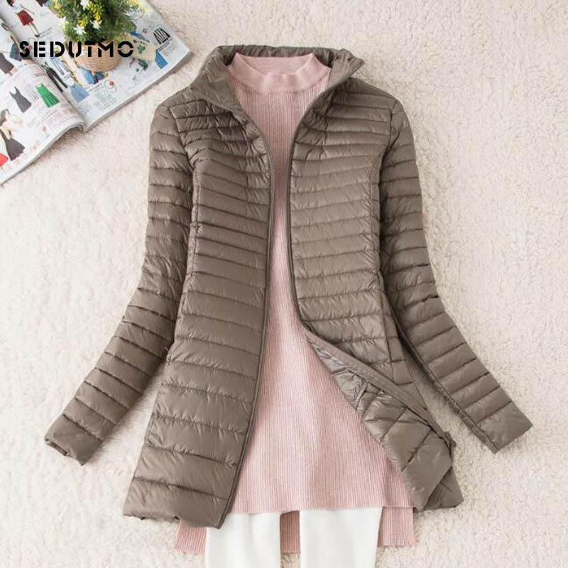 SEDUTMO-chaquetas largas de pl - Down Jacket Packable reseña y precio