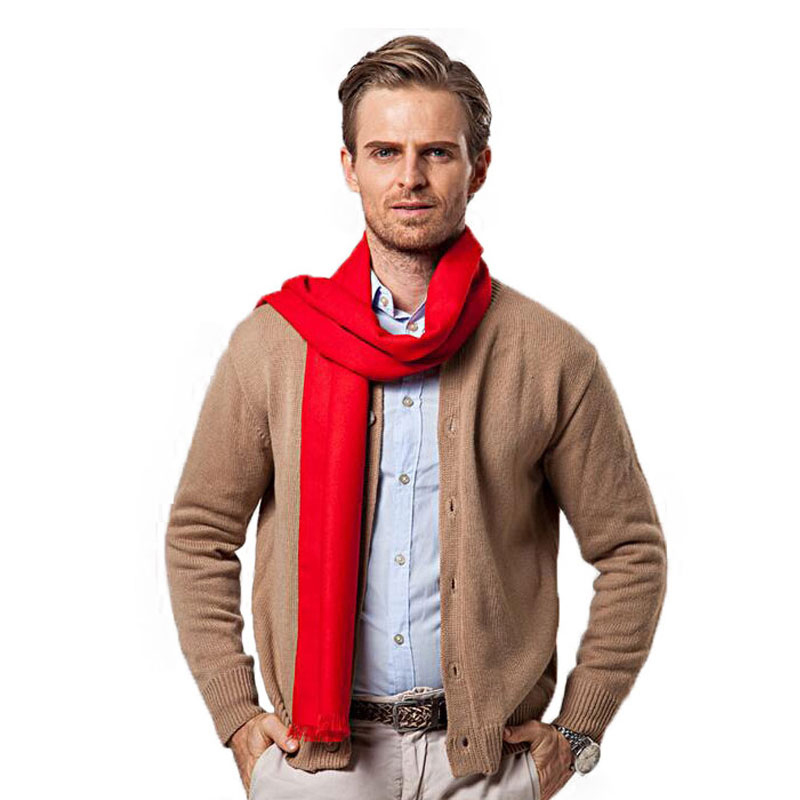 Moda invierno Color sólido hom - Wool Scarf Men reseña y precio