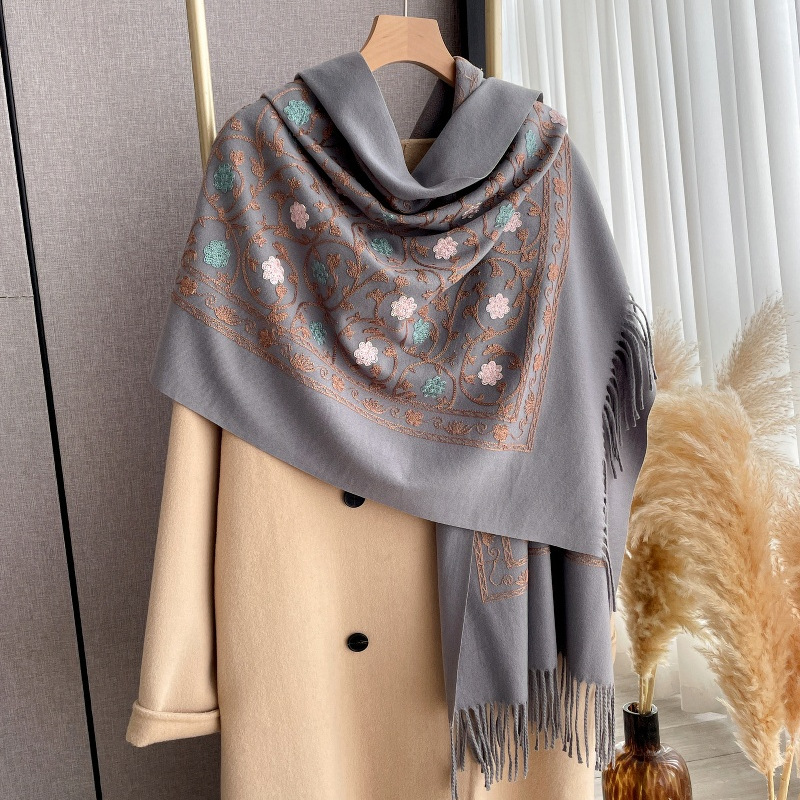 2025 nuevo bordado Bufanda de  - Cashmere Pashmina Wrap reseña y precio
